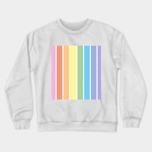 Bright pastel rainbow stripe - vertical Crewneck Sweatshirt